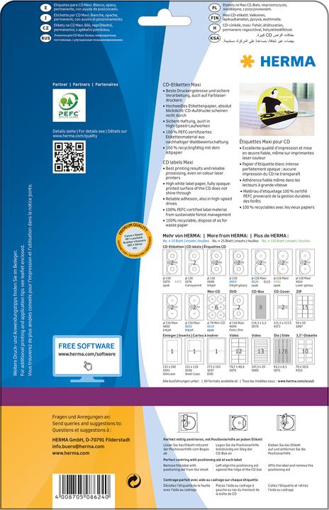 Produktbild HERMA CD Etiketten A4