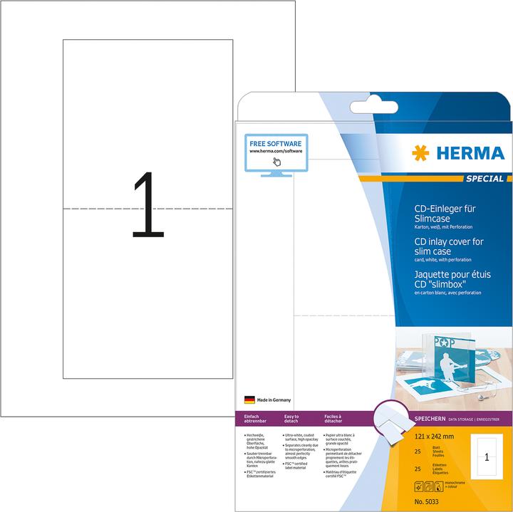 Image du produit HERMA CD insert A4
