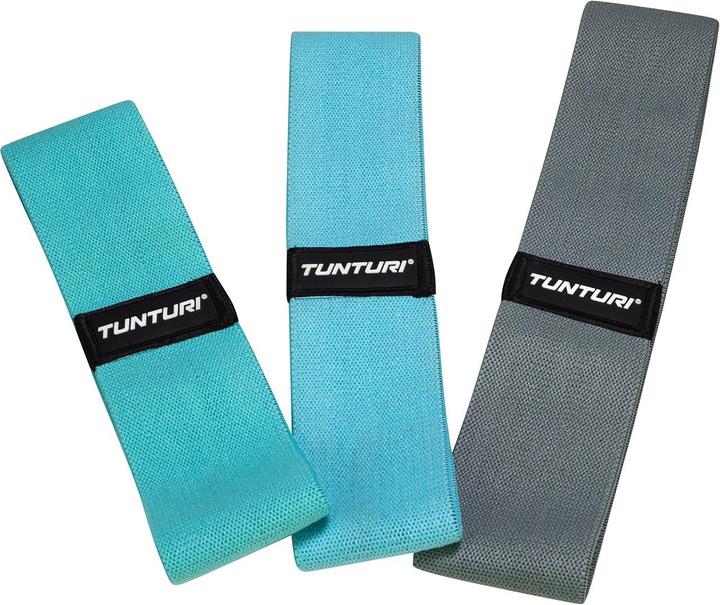 Immagine prodotto Tunturi Textil Resistance Band Widerstandsbänder 3er Set (0.30 m, Medio, Strong, Light)