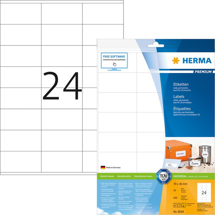 Image du produit HERMA Étiquettes d'adresse A4