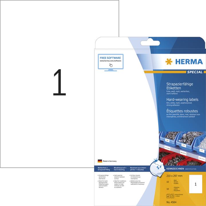 Produktbild HERMA Wetterfeste Etiketten A4