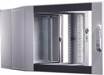 Rittal Coffret mural EL BHT 9U en 3 parties avec plaque de montage et rails profilés Installation fixe (9 HE, Rack 19 pouces)