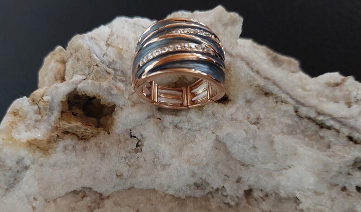 Produktbild Signé Signè Ring Damenring Rosè vergoldet Grau elastisch rhodiniert One Size No.24 (18, 19, 20, 21)
