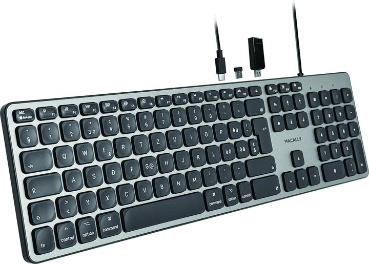Produktbild Macally UCZKEYHUB Tastatur mit CH Layout - Elegante (CH, Kabelgebunden)