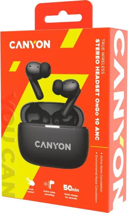 Actual product image Canyon OnGo TWS-10 ANC+ENC, Bluetooth Headset, microphone, BT v5.3 BT8922F, Frequence (ANC, 0.83 h, Wireless)
