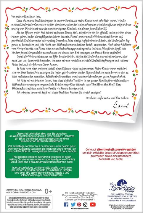 Valori nutrizionali e ingredienti Elf on the Shelf Girl con libro, versione D