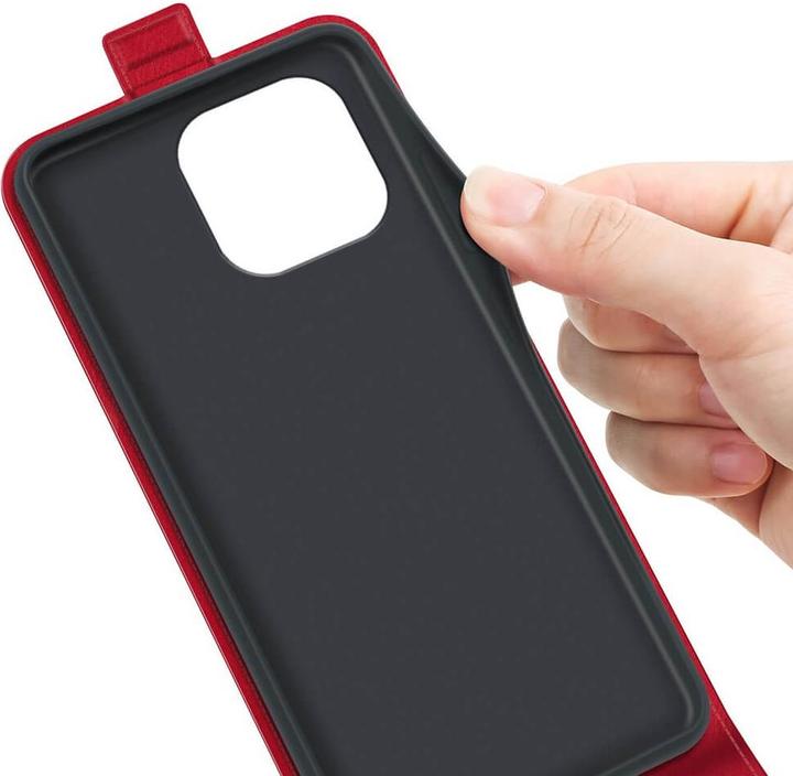 Actual product image Cover-Discount iPhone 15 Pro Max - Classic Flip Case Vertical Red (Apple iPhone 15 Pro Max)