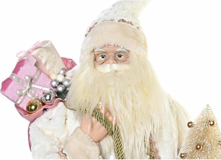 Actual product image DKD Home Decor Deko-Figur Weihnachtsmann Weihnachten Grau Rosa PVC Holz 32 x 20 x 60 cm