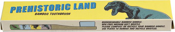 Actual product image Rex London Bamboo Toothbrush for Children, Prehistoric Land (Medium)