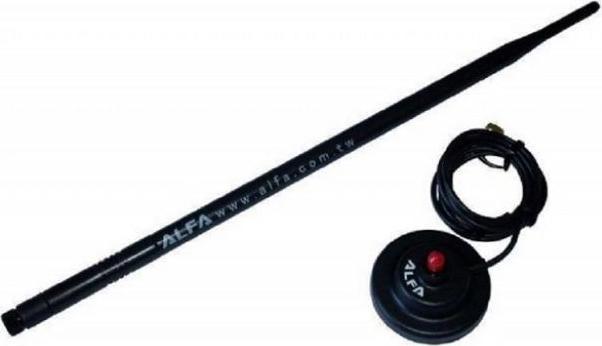 Immagine prodotto Alfa Network ARS-N19M BORSA DI PLASTICA - Antenna a dipolo 9 dBi da 2,4 GHz + base magnetica + borsa di plastica