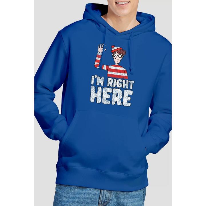 Actual product image Wheres Wally? Mens I'm Right Here Hoodie (L)