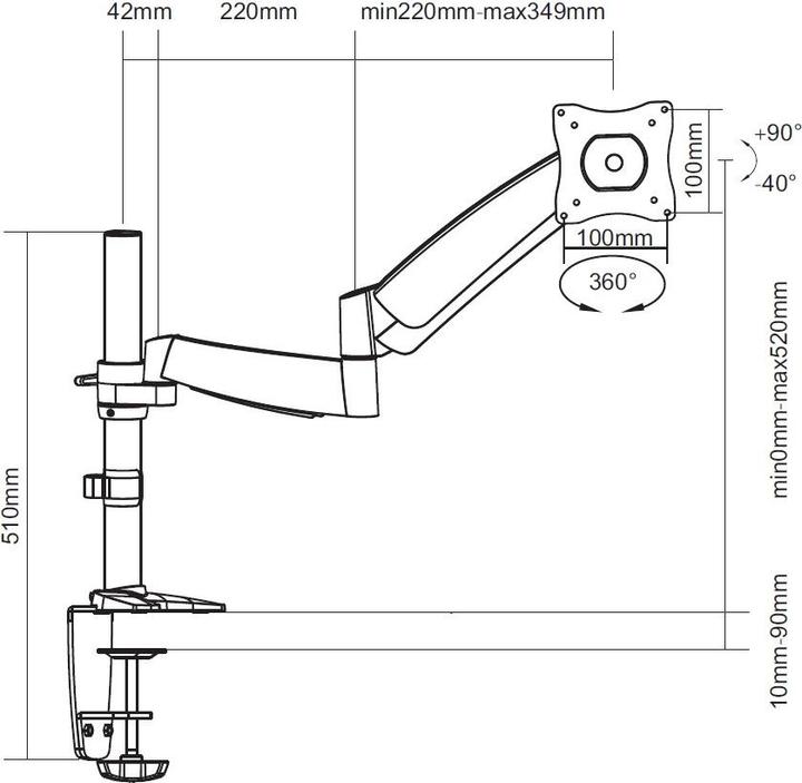 Immagine prodotto equip Montaggio su tavolo (Tavolo, 27")