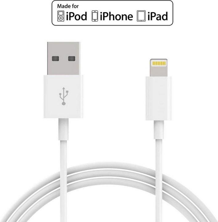 Immagine prodotto Hermex Cavo di ricarica USB Lightning APPLE MFI Certified Lontion 1m BIANCO (1 m, USB 3.2 Gen 1)