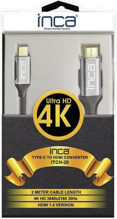 Produktbild Inca USB Kabel ITCH-02TX Typ C > HDMI, 1.4, 4K30Hz, 2m retail (2 m, USB Typ C)