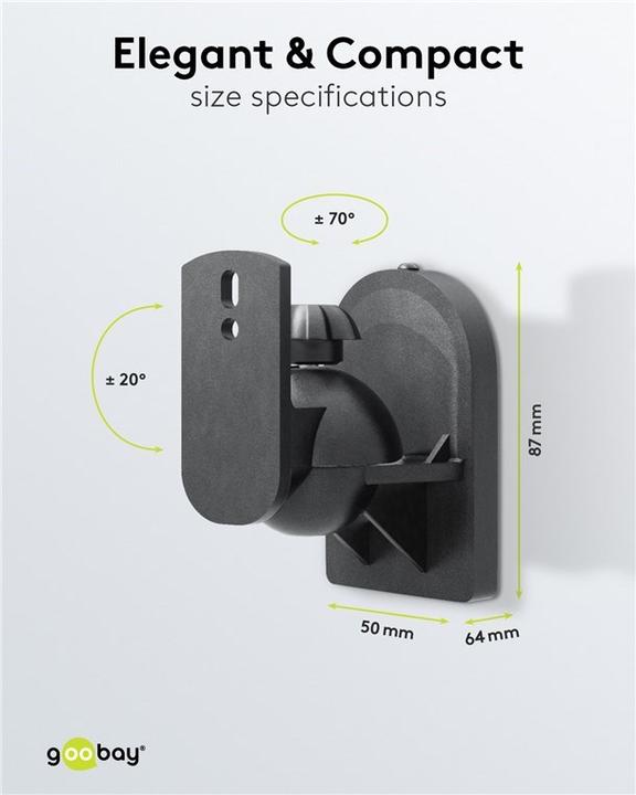 Produktbild Goobay Universal (1 Paar, Wandmontage, Schwenkbar, Neigbar)