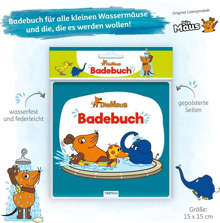 Produktbild Badebuch "Die Maus" wasserfest (Deutsch, Trötsch Verlag, 2021)