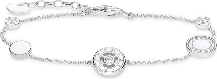 Thomas Sabo Bracelet cercle avec pierres blanches argent (19 cm, Argent 925)