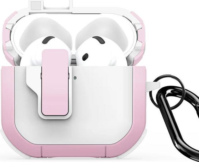 Produktbild Dux Ducis Headphone case - AirPods 4 PECP Series PC+TPU Cover with Hook White Pink (Ladecase Hülle)