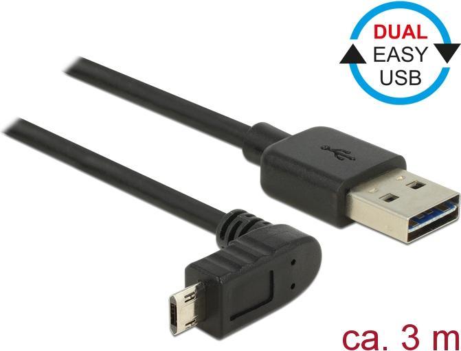 Actual product image Delock Easy USB-A - Micro-B, angled top/bottom (3 m, USB 2.0)