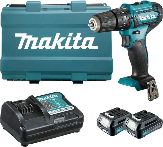 Actual product image Makita HP333DWAE Cordless impact drill 12V MAX, 2x 2.0 Ah Li-Ion 30 (Rechargeable battery operated)