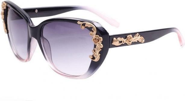 Hermex Damen Elegante Sonnenbrille UV400 - Schwarz /Rosa