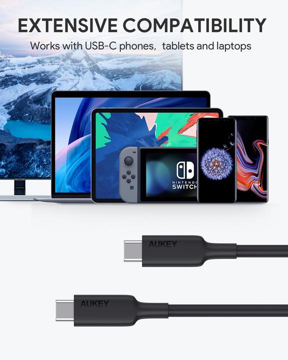 Actual product image Aukey USB-C (1 m, USB 3.1)