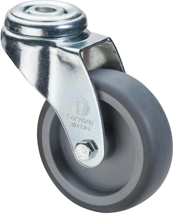 Magni BS castors C101.A80.125 Heavy-duty castor, swivel castor, Ø 125 mm, back hole, blue-grey rubber