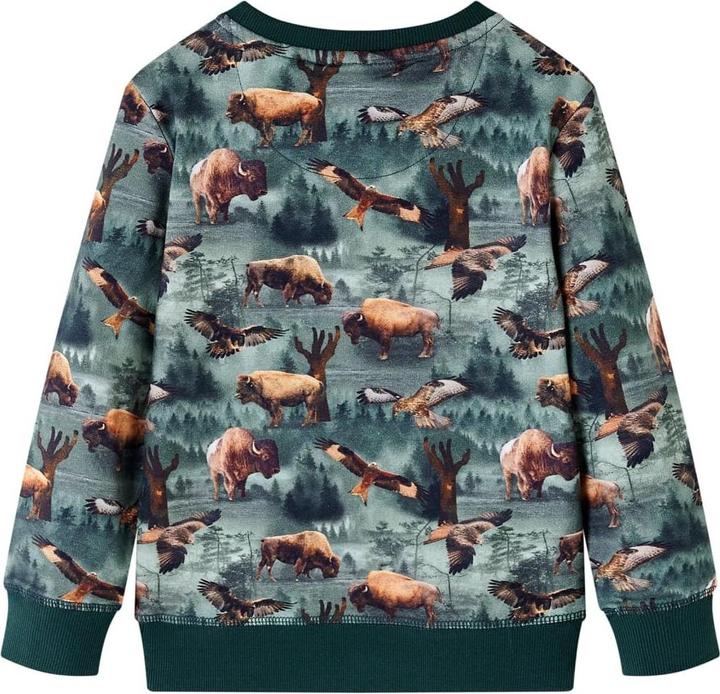 Image du produit VidaXL Sweatshirt enfant vert foncé 116,Composition : 95% Coton (116)