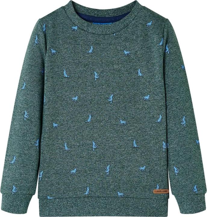 Immagine prodotto VidaXL Felpa da bambino verde scuro melange 92,Materiale: 50 (92)