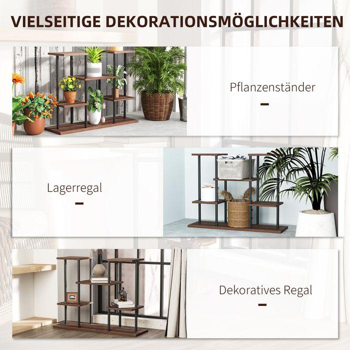 Produktbild Swisshandel24 4-Etagen Pflanzenständer, 61,5 cm hoch, Holz, Verkohlt