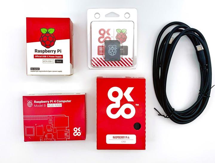 Actual product image Raspberry Pi 4 4G Basic Kit incl. HDMI + 16GB SD