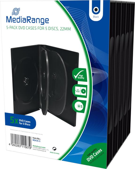 MediaRange DVD-Hüllen für 5 Discs