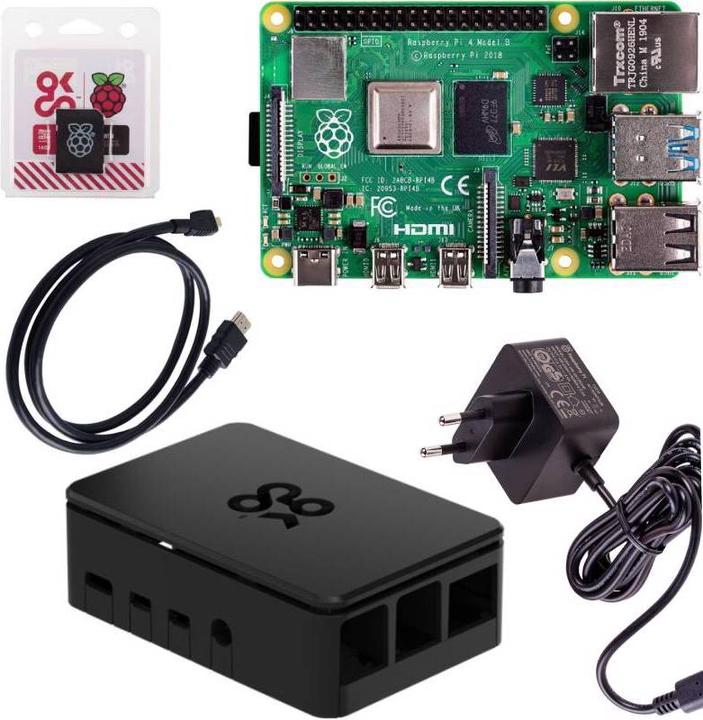Actual product image Raspberry Pi 4 4G Basic Kit incl. HDMI + 16GB SD
