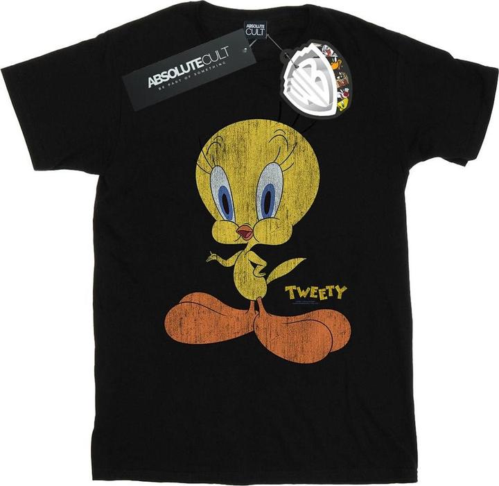 Actual product image Looney Tunes Womens/Ladies Tweety Pie Distressed Cotton Boyfriend T-Shirt (M)