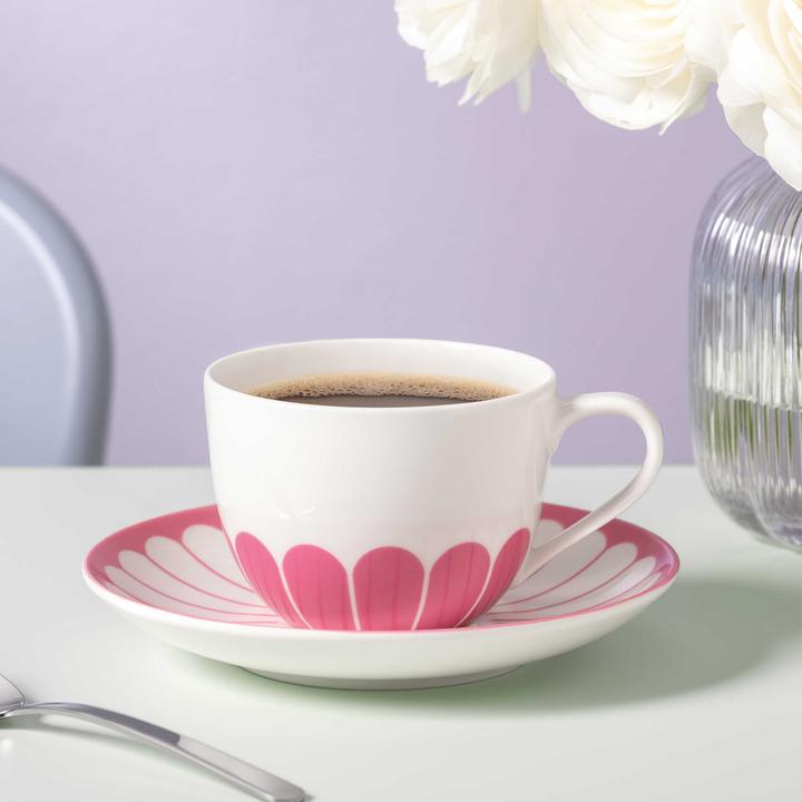 Actual product image Villeroy & Boch Fleur Couleur Kaffeetassen mit Untertassen (160 ml, 6 x)