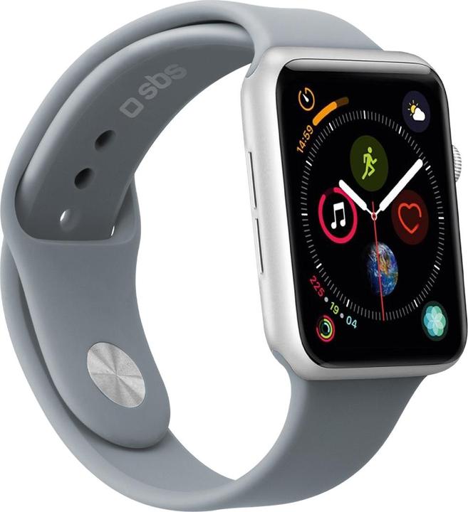 Produktbild SBS Armband Grösse M/L für Apple Watch Series 3/4/5/6/7/SE 40mm grau (40 mm, Silikon, 4)
