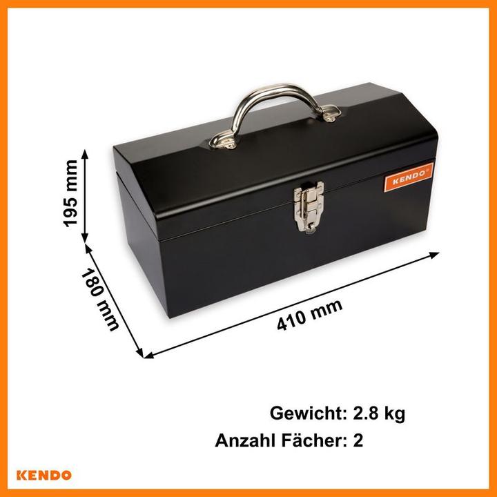 Actual product image Kendo Metal tool box, empty
