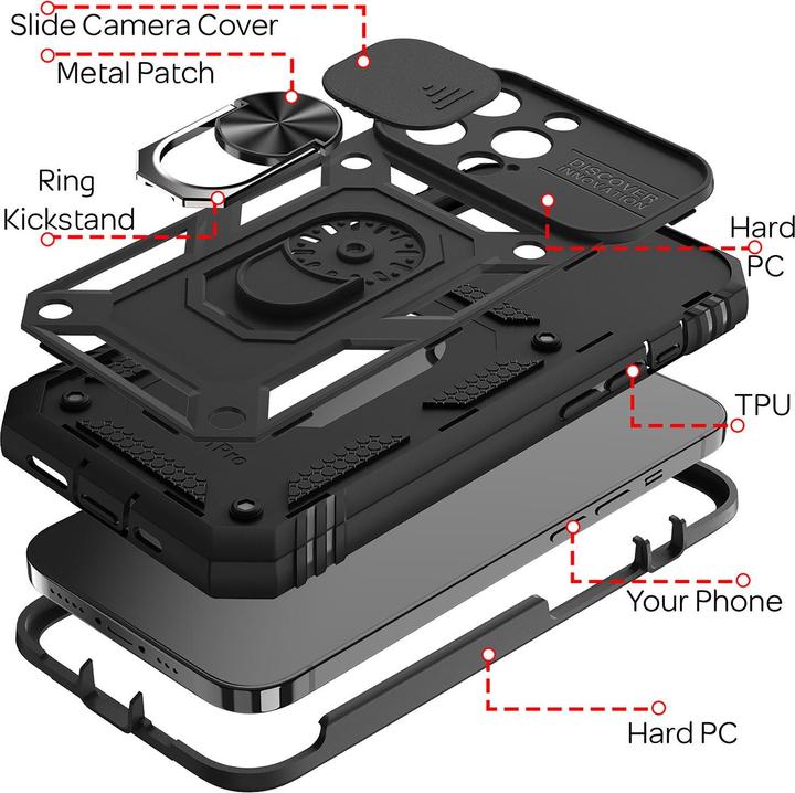 Actual product image Nalia Shockproof military style ring cover (Apple iPhone 13 Pro)
