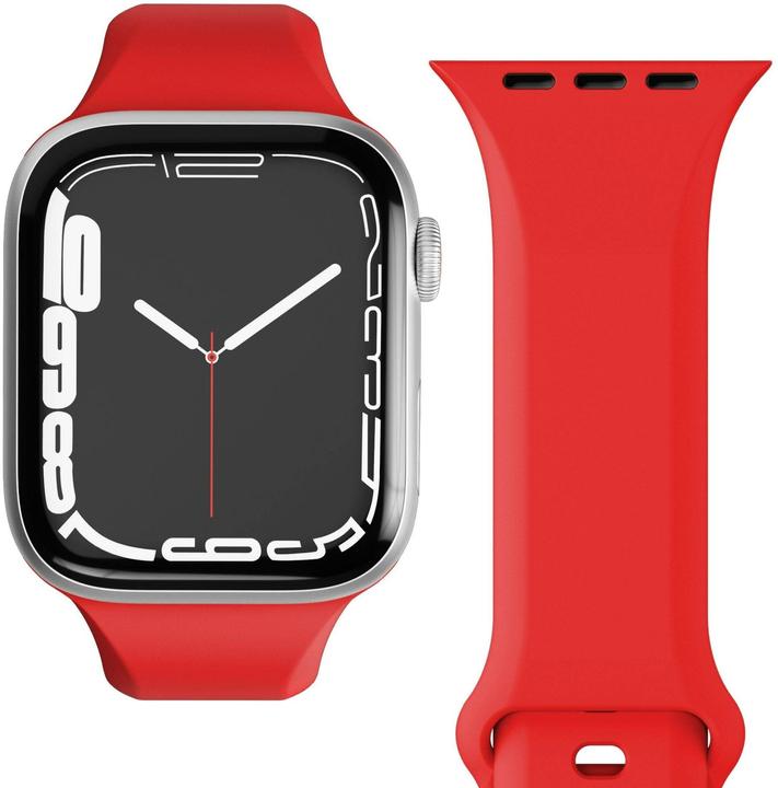Image du produit Vonmählen Classic 2 bracelet en silicone pour Apple Watch 42 44 45 49 mm rouge (49 mm, 100% silicone)
