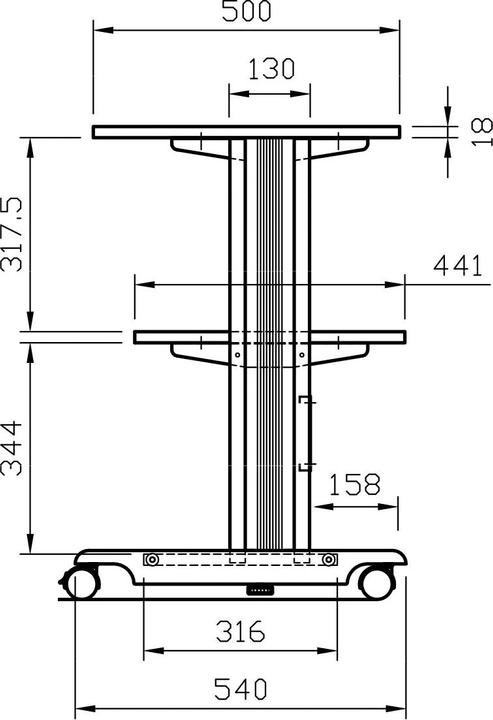 Produktbild Roline Druckertisch (68 x 54 x 77.5 cm)