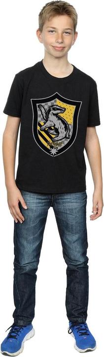 Actual product image Boys Hufflepuff Crest Flat T-Shirt (140, 146)