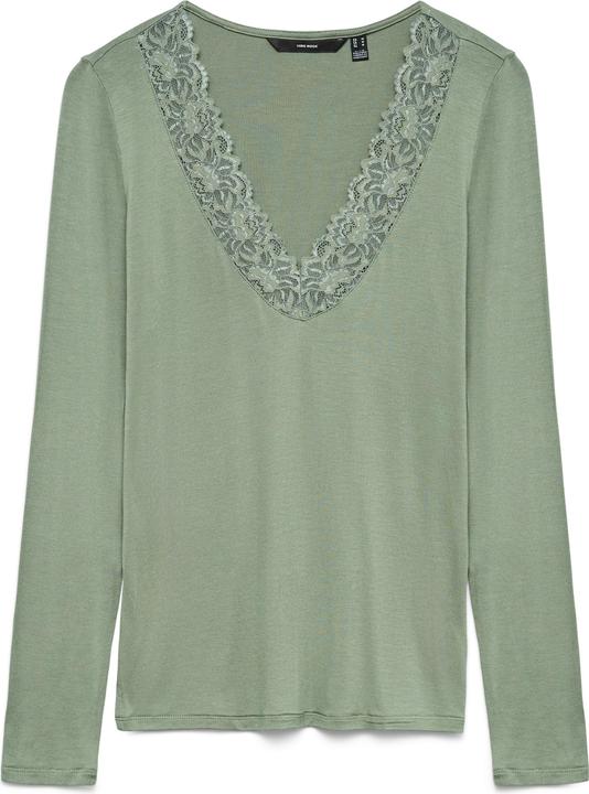 Vero Moda Vmrosa Ls V-Neck Lace Top Ga Jrs Noos