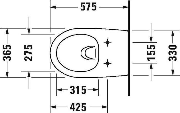 Image du produit Duravit Kit WC suspendu ARCHITEC RIMLESS profond, 365x575mm blanc