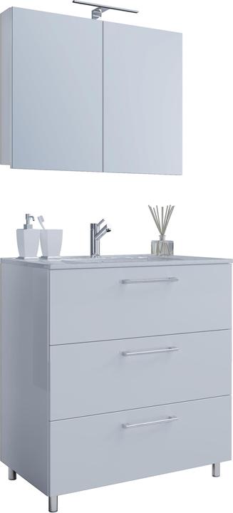 Actual product image VCM 3-piece stand washbasin washbasin Badinos 3 drawers mirror cabinet