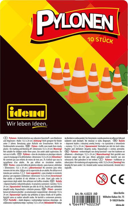 Produktbild Idena Pylonen 13,5x24cmorange/weiss 10er