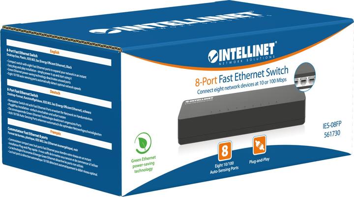 Actual product image Intellinet 8-Port Fast Ethernet Switch (8 Ports)