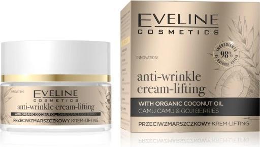 Actual product image Eveline EVELINE Organic Gold Anti-Wrinkle Cream-Lifting przeciwzmarszczkowy krem lifingujący na dzień i na n (50 ml)