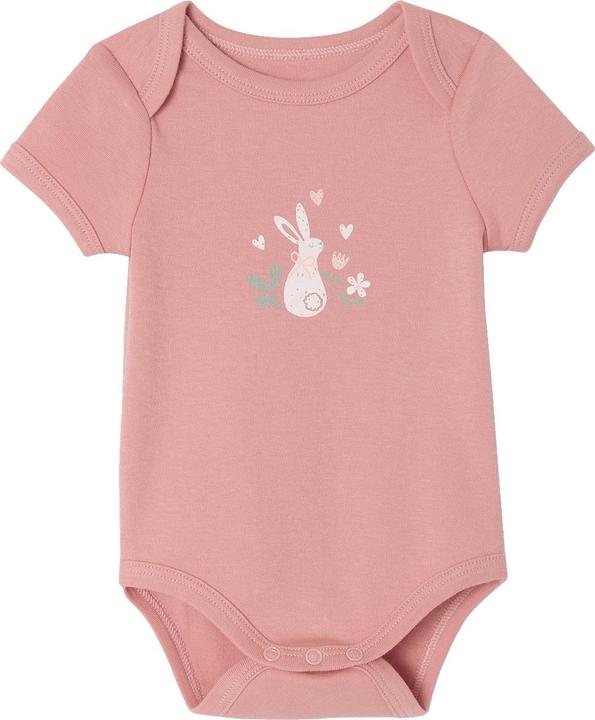 Produktbild Vertbaudet Bio-Kollektion: 5er-Pack Baby Bodys mit kurzen Ärmeln, Hase & Blumen (86)