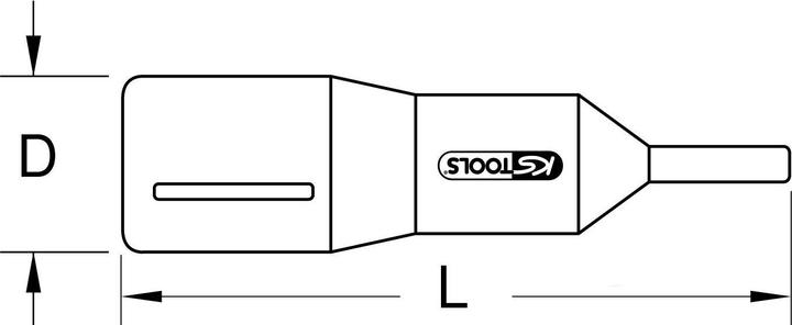 Actual product image KS Tools 1/2" bit socket with protective insulation for Torx screws, T50, short