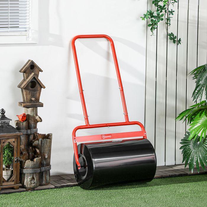 Image du produit Swisshandel24 Rasenwalze 50cm Breite, Gartenwalze befüllbar mit 38L Wasser/ 62 kg Sand, Rot